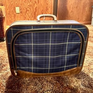 Vintage Handheld Plaid Suitcase